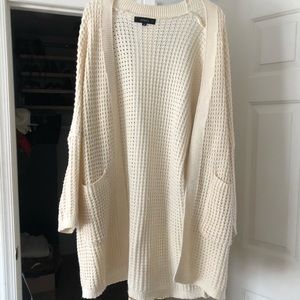 Zesica Cream Knit Oversized Cardigan M